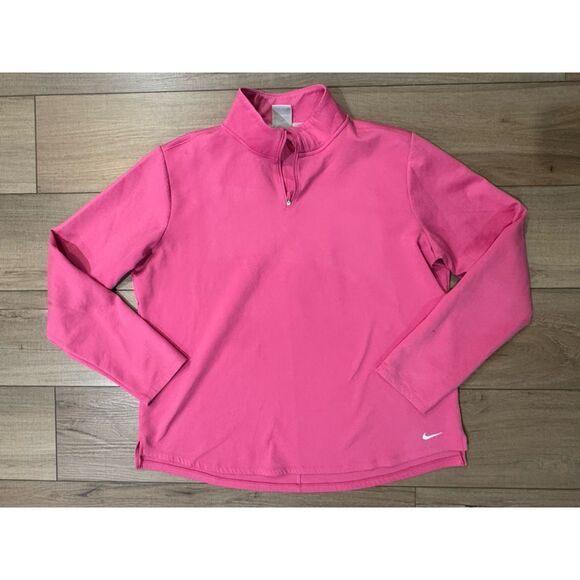 Nike Tops - Nike Women's Therma-fit One Long-sleeve 1/2-zip Top In Pink XL Extra Large